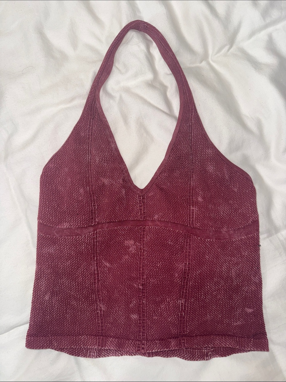 Burgundy Pink Ribbed Halter Top - Out From Under